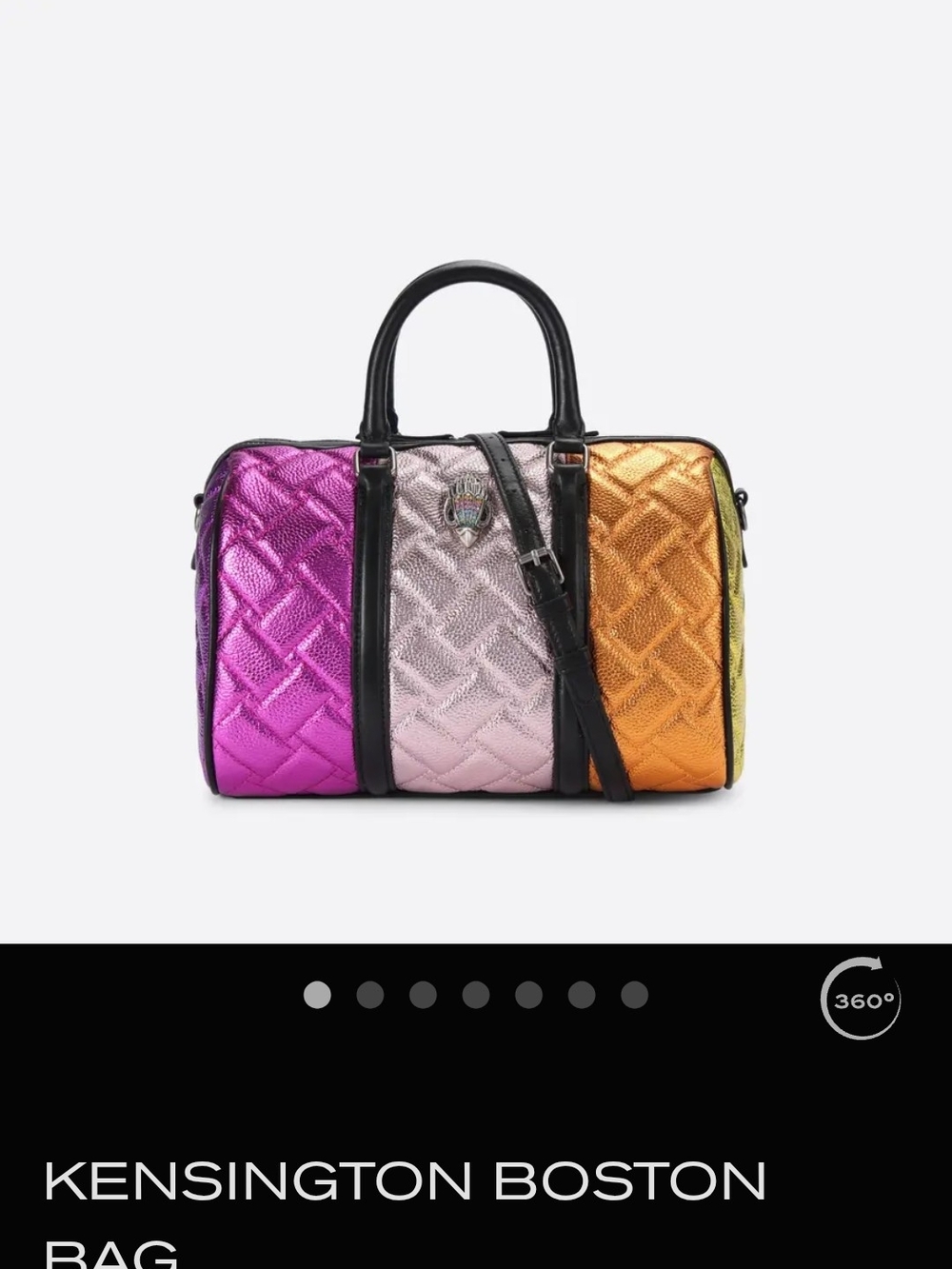 Kurt Geiger Multicolor Metallic Quilted Satchel in Purple, Pink & Gold***ISO**